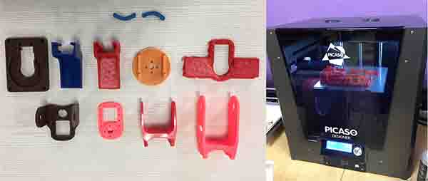 Комплект деталей для создания робота – манипулятора, напечатанных 3D – принтере