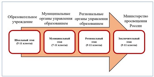 Рис. 1. Этапы Всероссийской олимпиады школьников